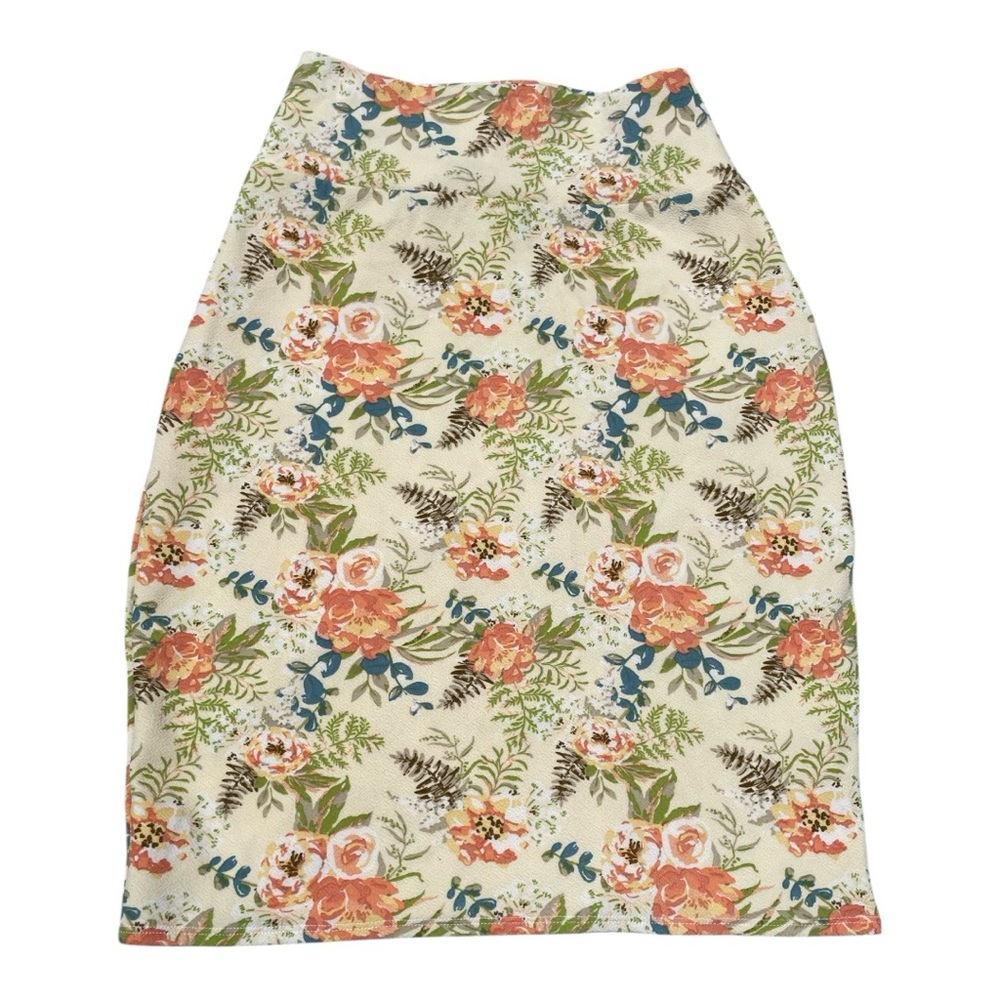 3/$25 LuLaRoe Orange Floral Midi Pencil Skirt NWOT